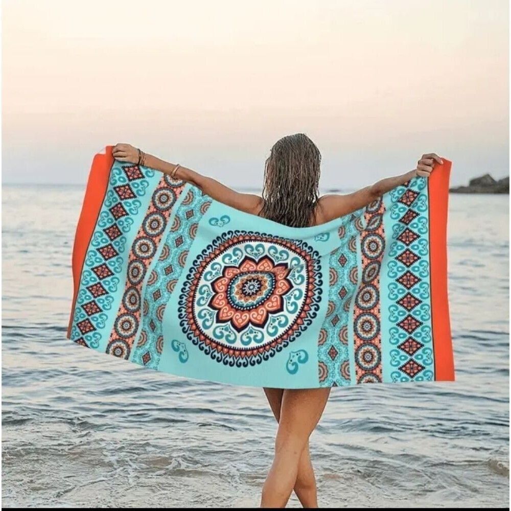 AQUA mandala microfiber lightweight moisture wicking towel paisley quick dry
